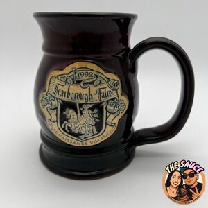 1992 Vtg Scarborough Faire Renaissance Village Mug Pottery Ceramic Stein Tankard